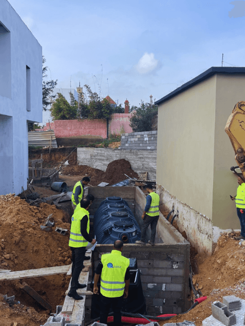 Installation d’un système biologique de traitement des eaux usées – capacité 50 m³/jour – projet au Maroc