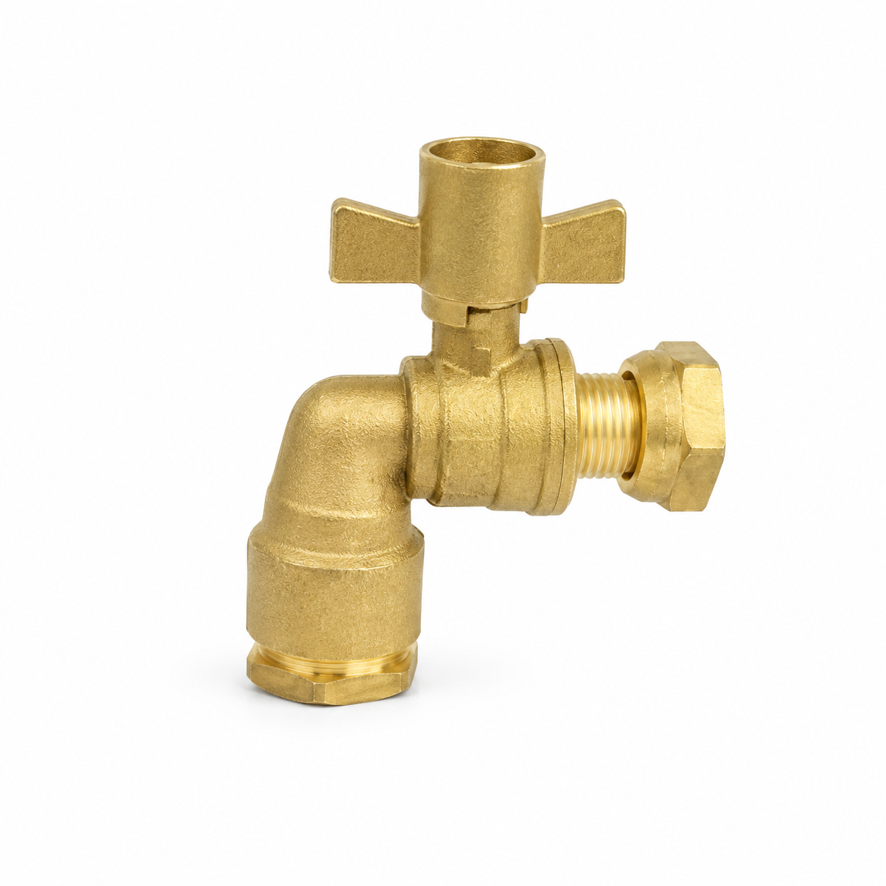 Angle valve with ball valve